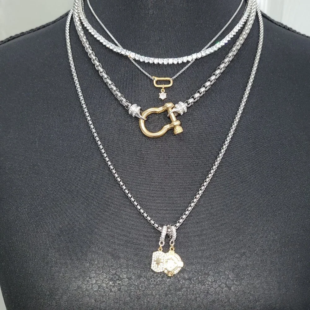 Artizan Joyeria HERRADURA SIGNATURE CHARMED TENNIS LAYERED NECKLACE SET - Picture 2 of 4